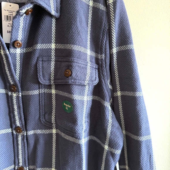 NWT LL Bean 1912 Overshirt Women’s XL Sterling Blue Plaid Twill Cabincore Layer - Picture 4 of 9